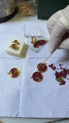 Handcrafted Resin Jewelry with Preserved Roses