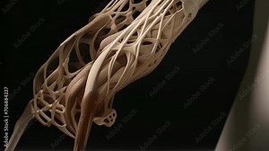 A detailed view of a 4D printed prosthetic limb, highlighting how the material can change and adapt to fit the users needs and movements.