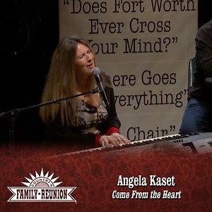 Written by Richard Leigh and Susanna Clark, "Come From the Heart" became a number one hit for famed artist Kathy Mattea. Don Williams also had a cut on the song. In our Songwriters series, Angela Kaset performed a chorus of the song in honor of fellow writer Richard Leigh. Watch this video of Angela Kaset performing "Come From the Heart." Want to see more Country's Family Reunion? Go to tinyurl.com/CFRYouTube! #music #country #songwriter #singer #singersongwriter #kathymattea #countrysfamilyreun