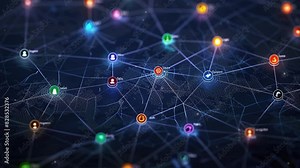 Social network networking concept design. Digital world map with users worldwide connections. Communication technology background. Global connection. Global social media network. World communication