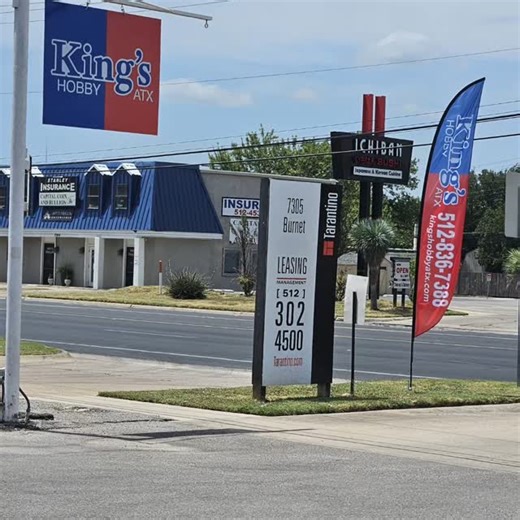If you are driving down Burnet Road and you see this, YOU FOUND US! | King's Hobby Shop Austin