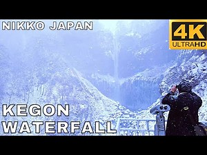 Kegon WaterFall Nikko Winter Japan | Kegon Falls Nikko Tochigi | Nikko Snowfall 2022 | Japan 4K