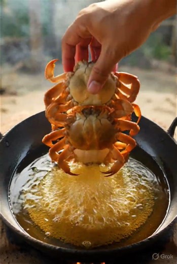 Crispy Soft Shell Crab Fry 🦀 | Village Style Crab Fry with Green Chutney | Seafood ASMR