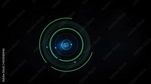 An array of infographics in augmented reality, animation with alpha channel.