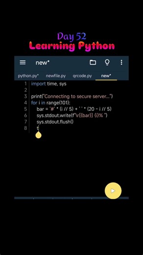 Day 52 of learning Python 🐍 Creating a Cool animation using python 🐍