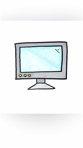 How to draw a monitor | easy drawing for kids #simple #stepbystep #artforkids #computer #kidsvideo