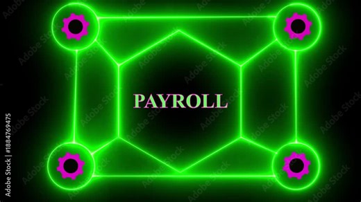 Payroll management system on digital Interface, financial technology, employee salary automation, online payroll software, and digital HR solutions.