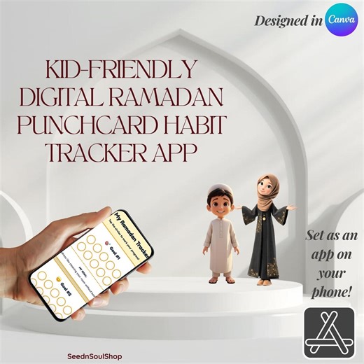 Application numérique de suivi des habitudes de vie sur carte perforée du ramadan adaptée aux enfants (téléchargement immédiat) - Etsy France