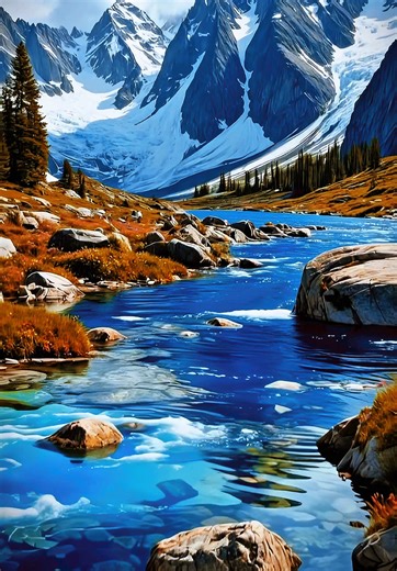 Serene 4K Live Wallpaper of Alpine Glacier Lakes