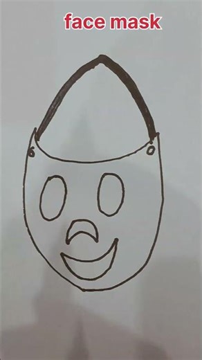 How To Draw Easy Face Mask Drawing #art #ytshorts #viral #drawing #shorts