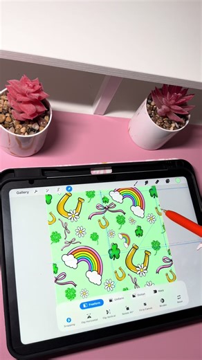 St Patty’s Day Seamless Pattern ☘️ #procreate #procreateseamlesspattern #seamlesspatterntutorial #procreatewithgabbie #procreatetutorials