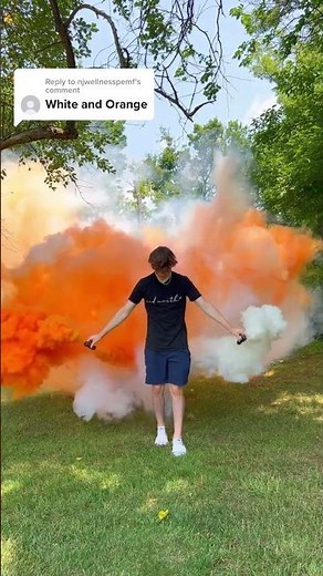 Dual Vent Smoke Bombs - Colored Smoke Grenade - Orange and white