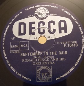 Ronald Binge And His Orchestra - September In The Rain / Holiday For Bells