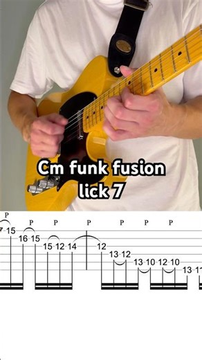 C dorian funk fusion lick 7 #fusionguitar #jazzguitar #guitarlicks