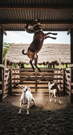 Python Strikes Inside the Goat Pen—What Happens Next Is Shocking #wildlife #python #nature