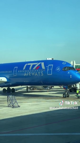 ITA Airways Airplane on Airport Tarmac