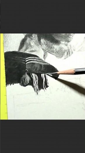 2日間で完成するレースを編む女の鉛筆画(模写) Pencil drawing #shorts