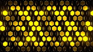 Gold Abstract Hexagons Rotation Background VJ Loop in 4K