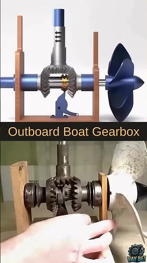 How a Outboard Gearbox Actually Works! 🛥️ (3D vs Real) #shorts #machine