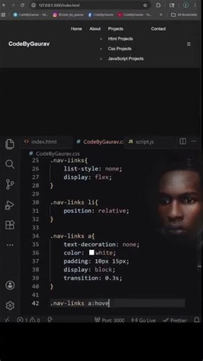 créer une navbar #navbar #developpementweb #coding #tech #css #developpeurweb