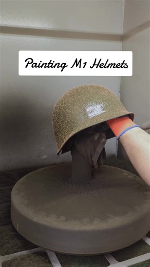 Painting and adding cork to an M1 helmet 🖌️ #diy #m1helmet #ww2reenacting
