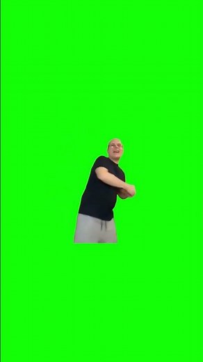 Russian Man with Glasses Dancing meme - Green Screen