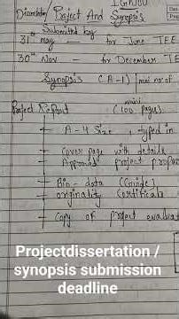 synopsis and project report deadline of submission as per tee exam mcom student
