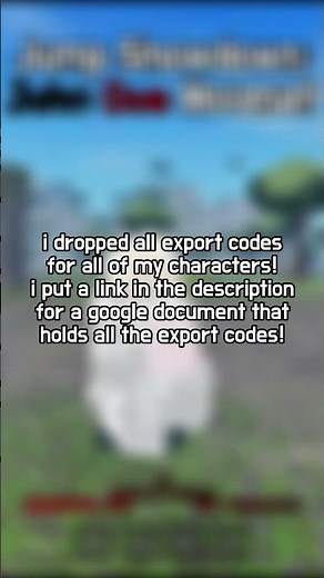 All Of My JSD Characters Are RELEASED! Codes are in description! #jumpshowdown