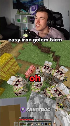 Easy Iron Golem Farm In Minecraft #minecraft