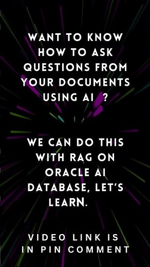 RAG Explained on Oracle AI Database | Vector Index + SELECT AI | Chat with Your Documents