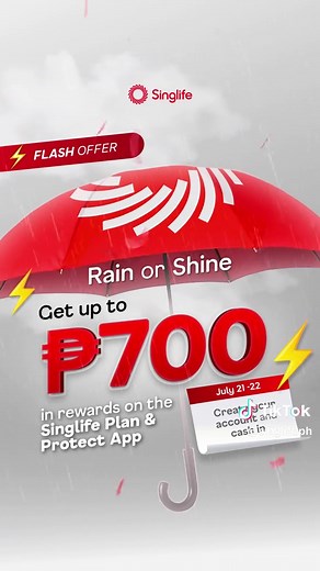 Get up to ₱700 Singlife Credits when you sign up and cash in via the Singlife App! T&Cs apply.