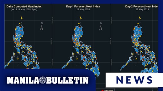WATCH: Twenty-six areas across the country may face dangerously high heat index levels on Tuesday, May 27, as heat indices may soar to 45 degrees Celsius(°C), said the Philippine Atmospheric, Geophysical and Astronomical Services Administration (PAGASA). | MANILA BULLETIN