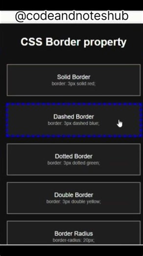 css border property 💒#cssborder #borderpropertyincss #css3 #html5 #webdevelopment #frontendcourse