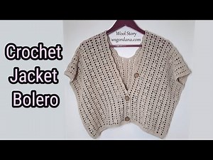 🌼How to Crochet Lace Summer 👑Jacket Bolero 😍 Heklani Bolero