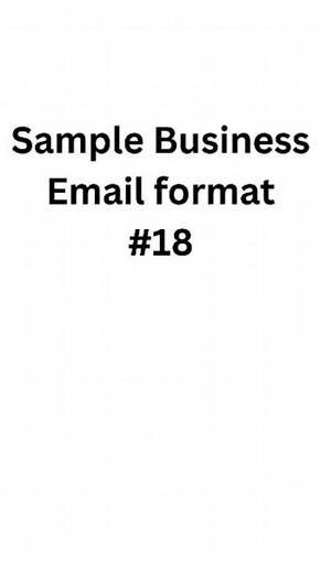 18 | Sample Business Email #shorts