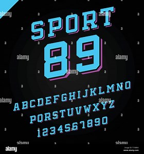 Sport font. Vector alphabet with latin letters and numbers Stock Vector Image & Art - Alamy
