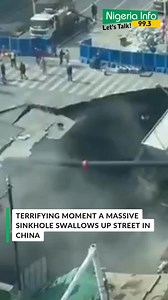 A huge sinkhole opened up in China, swallowing a large section of roadway near a Shanghai construction site. CCTV footage from Wednesday (11 February) shows vehicles, motorcycles, and street lamps getting sucked down into the hole as workers scramble to safety. The Traffic Management Corps of the Municipal Public Security Bureau confirmed that day that a localised leak had occurred at a subway station between Qixin Road Station and Xinjian Road Station. Authorities cordoned off the area, and tra