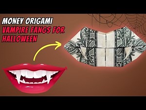 Spooky Money Origami Vampire Fangs for Halloween 🧛‍♂️💵 | Easy DIY Tutorial!