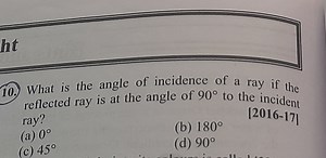 10. What is the angle of incidence of a ray if the reflected ra... | Filo
