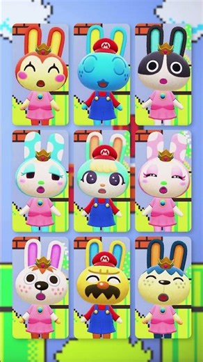 [Ragtime] 9 lively singing rabbits dressed as Mario and Peach #AnimalCrossing #KekeIdol #AnimalCr...