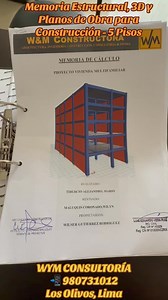 MEMORIA ESTRUCTURAL, FACHADA EXTERIOR EN 3D Y PLANOS DE OBRA PARA CONSTRUCCIÓN DE 5 PISOS #estructura #3D #planos #obra #construccion | WYM Constructora