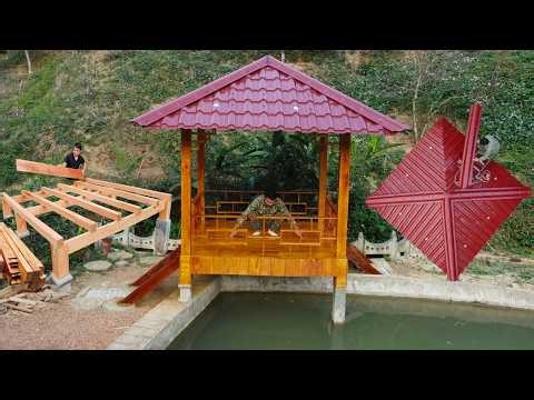 How to Build a Beautiful Wooden House Over a Fish Pond
