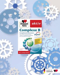 Doppelherz Complexe B, les huit vitamines du groupe B dans un seul comprimé à libération prolongée pour une meilleure assimilation. 🖤❤️ | Doppelherz