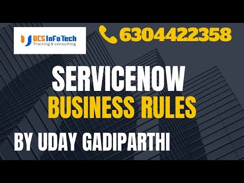 ServiceNow Business Rules explained in detail by Uday Gadiparthi.Contact us at 6304422358