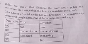 Select the option that identifies the error and supplies the co... | Filo