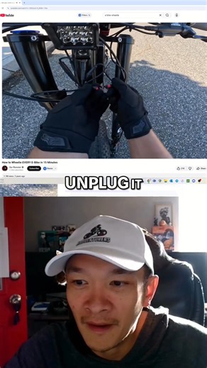 The video demonstrates how to prepare an e-bike for performing a...