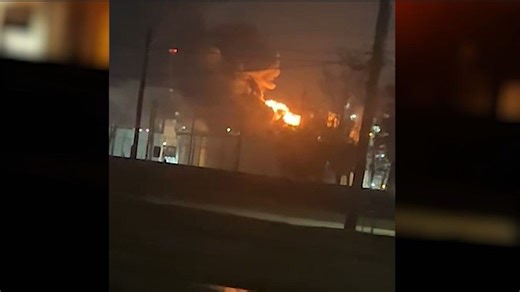 Valero Refinery fire in Port Arthur lights up the night sky