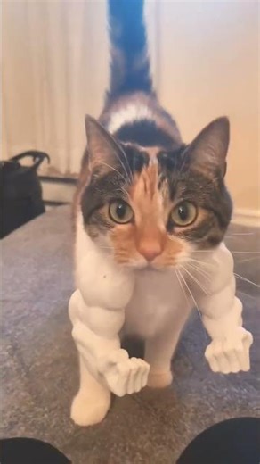 Meow-scle Power 💪🐾 #cat #musclespower#catlovers #cat #strong #gym #gymmotivation #relatable