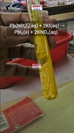 Double Displacement Reaction | Lead Nitrate + Potassium Iodide | Precipitation Reaction #shorts