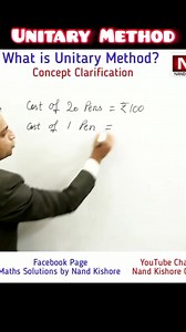 What is Unitary Method? #mathematics #mathtricks #MathConcepts #nandkishoreclasses | Maths Solutions by Nand Kishore